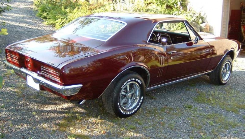 1967 67 Metallic Burgundy Pontiac Firebird 400 H O Coupe