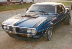 1968 Black Blue Striping originally verdoro green Pontiac Firebird 400 Coupe